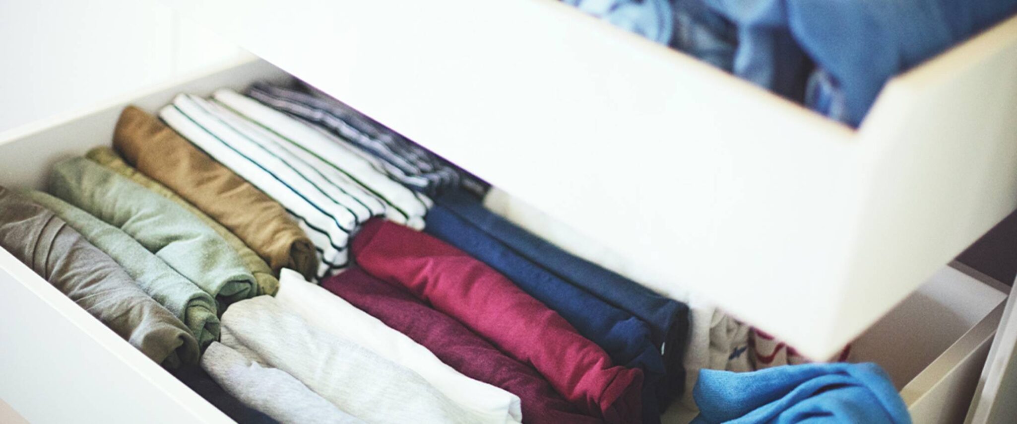 Organized drawer of clothes