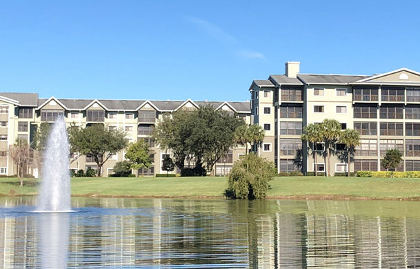 facility, lake and fountain